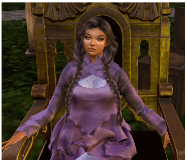 The queen in her throne